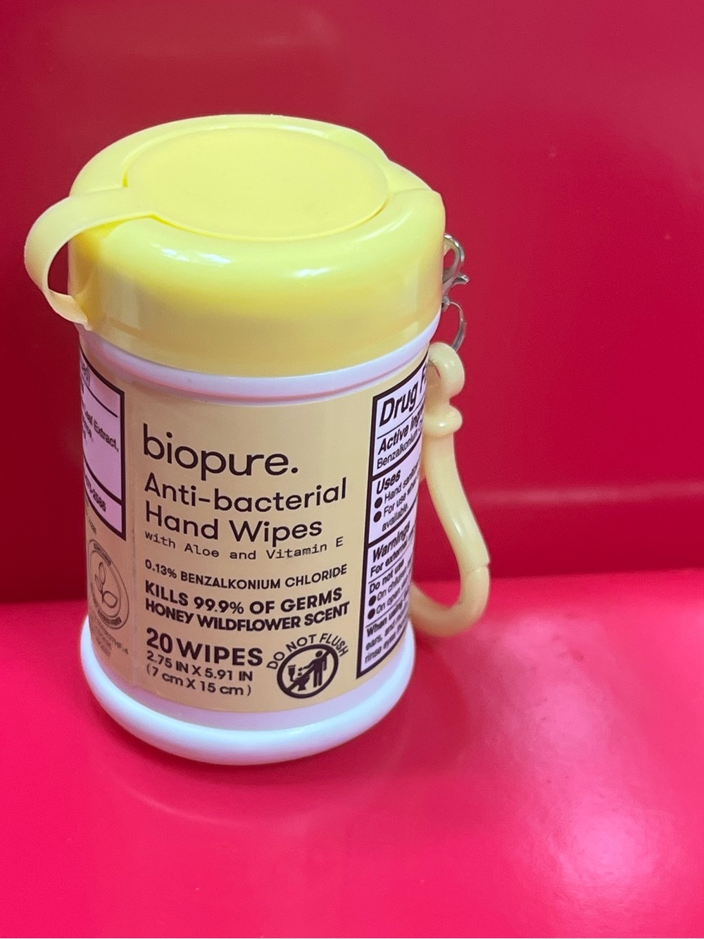 Yellow Anti-bacterial Hand Wipes - 20 Count